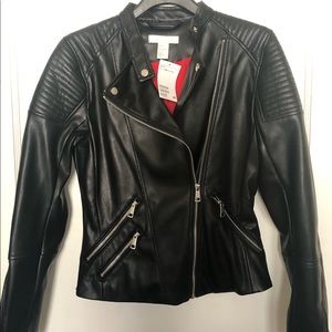 🛑 H&M Black Moto Women Jacket - Size 6 NWT